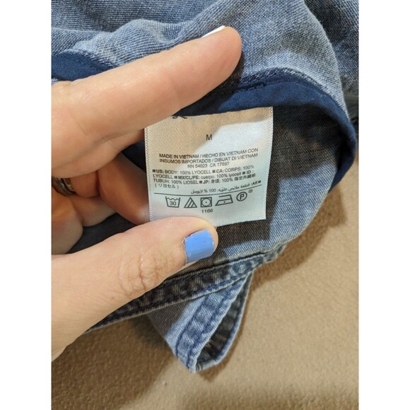 Old Navy Women's 3/4 Length Sleeve Jacket Blue Lyocell Open Minimalist Size M - Picture 5 of 10